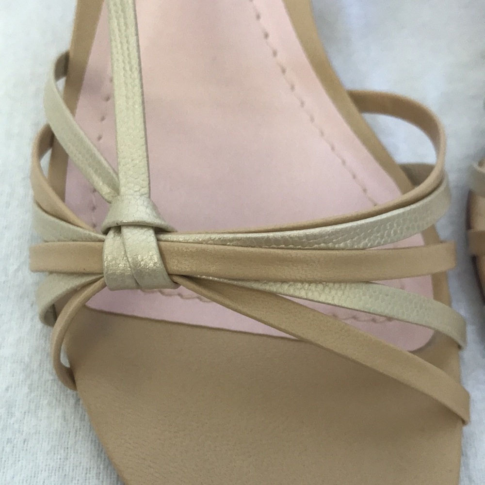 Ann Taylor Gold and Nude Strappy Heels - Picture 4 of 8